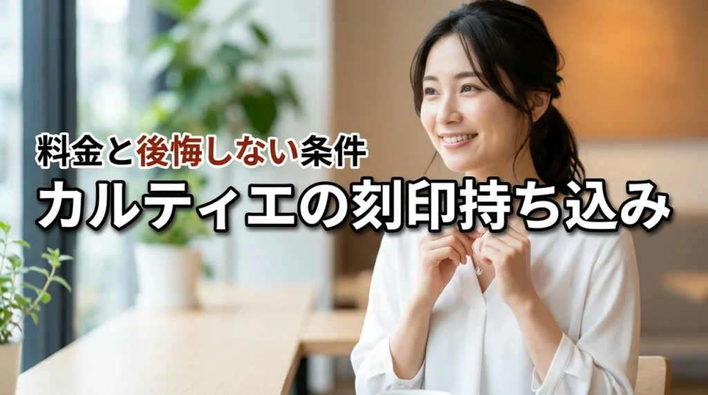 【2026年最新】カルティエのジュエリー刻印の持ち込み料金と後悔しない条件まとめ
