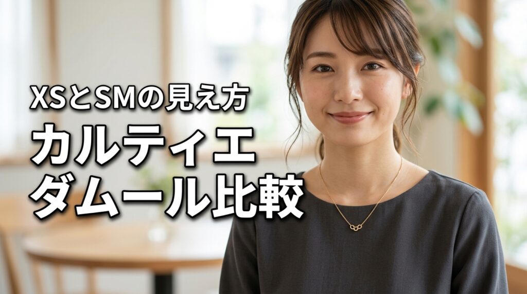 カルティエのダムールネックレスはXSかSMどちらが良い？首元の見え方の違いを比較