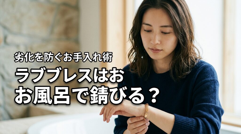 カルティエのラブブレスを付けっぱなしでお風呂に入ると錆びる？気になる劣化の防ぎ方