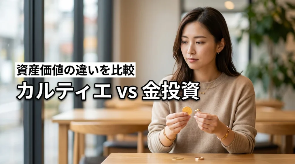 カルティエのゴールドジュエリーと金投資、どっちがいい?資産価値の違いを比較