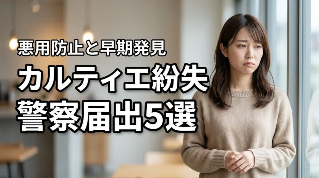 カルティエ紛失時に警察へ届出するコツ5選!悪用防止と早期発見の秘訣